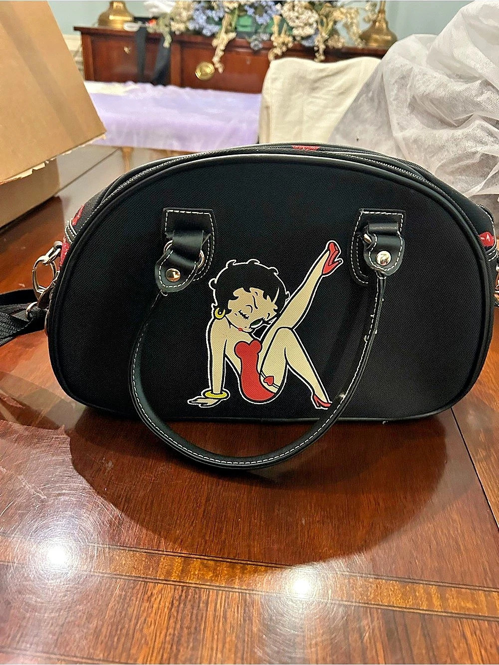 Betty Boop Crossbody Bag in Black & Red Like New